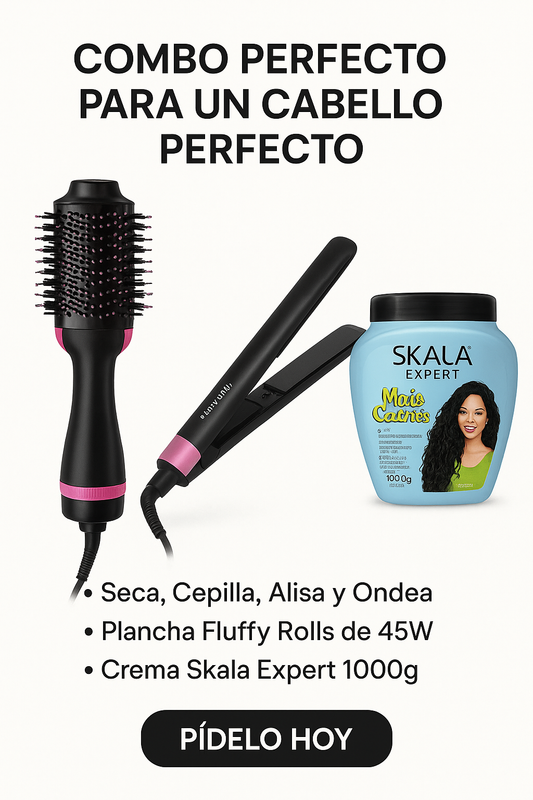 📌 Combo Cepillo 4 en 1 + Plancha Fluffy Rolls + Crema Skala Expert 1000g, delivery GRATIS