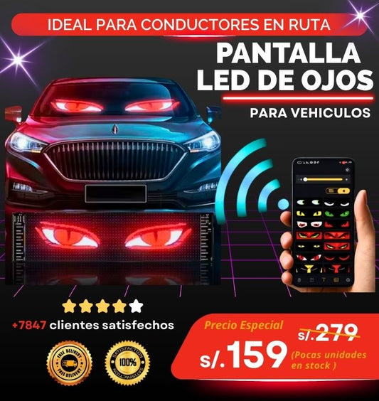 Pantalla LED de Ojos Premium para Vehículos – Control por App 🚘